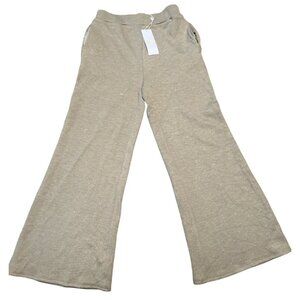 Sage The Label Ribbed Wide-Leg Pants S Green Comfy Lounge Casual‎ Stretch NWT